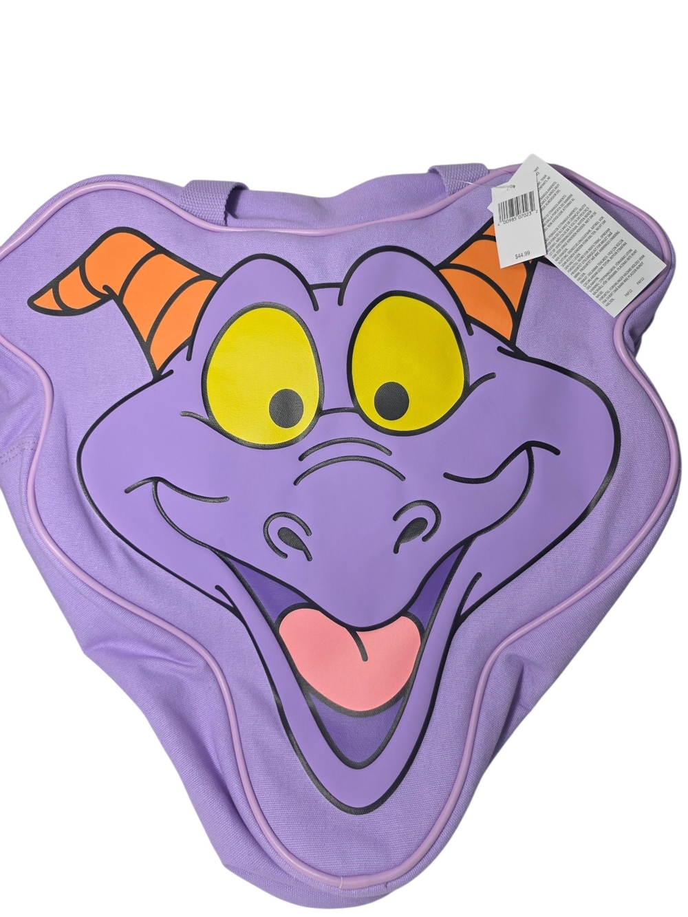 Disney Purple Figment Face Tote with Yellow Eyes and Orange Horns